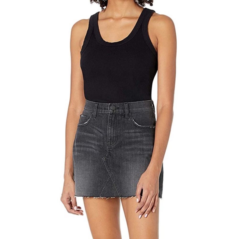 Black Denim Mini Skirt
